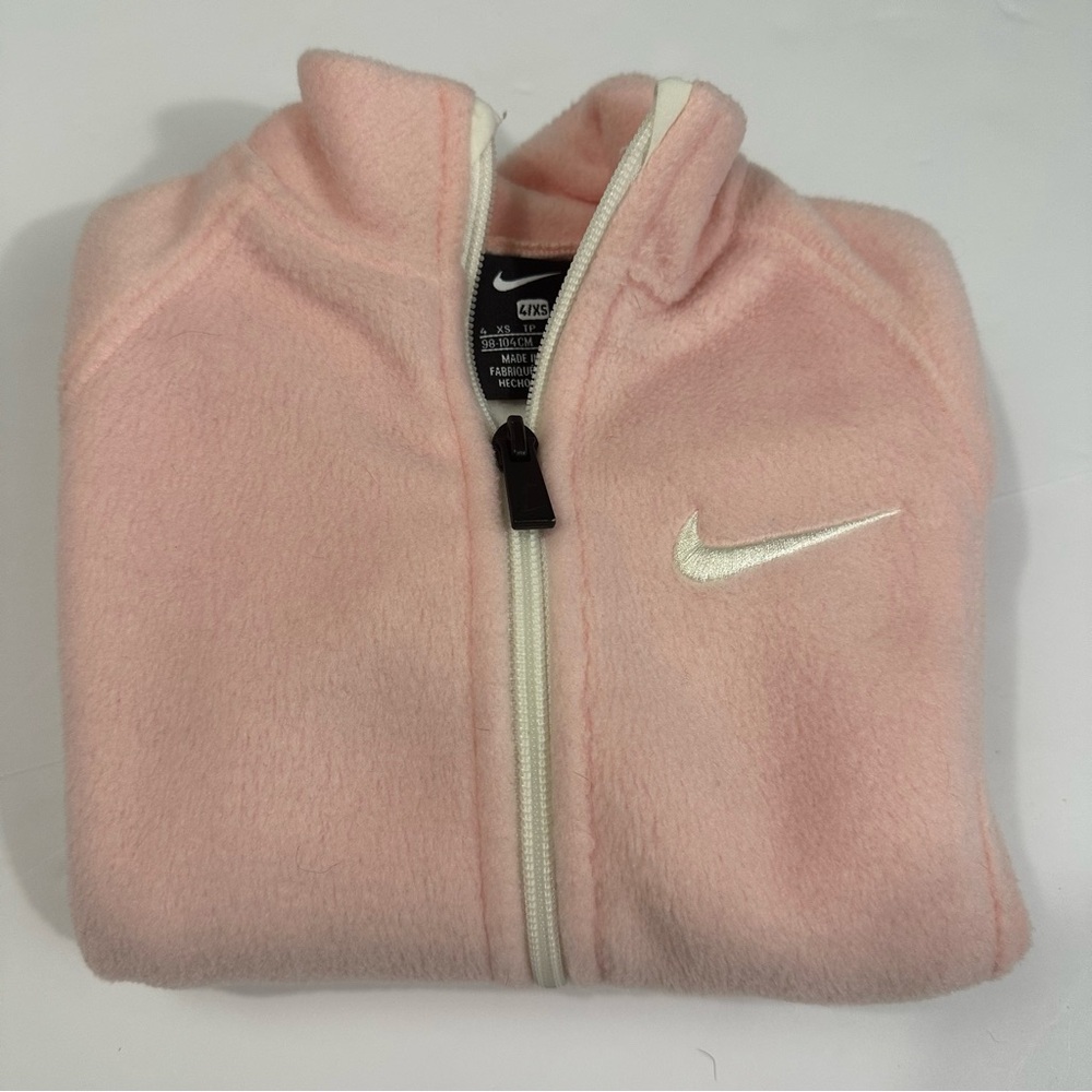 Nike Toddler Full-Zip Fleece Jacket. Light Pink, toddler size 4xs